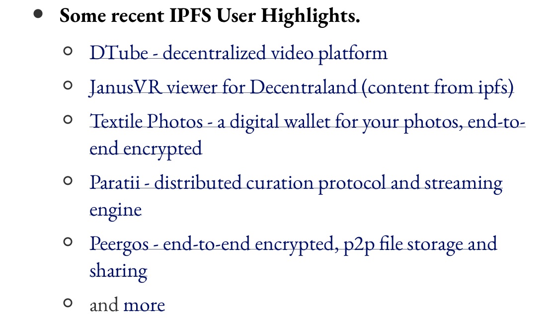 Some recent IPFS User Highlights